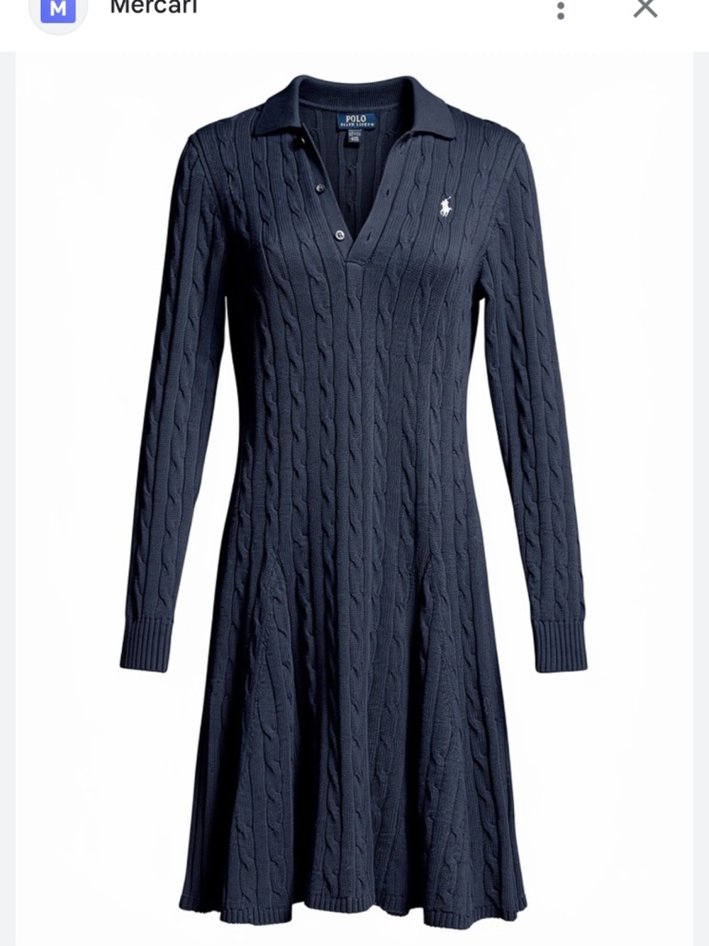 Women’s Ralph Lauren navy cable knit dress